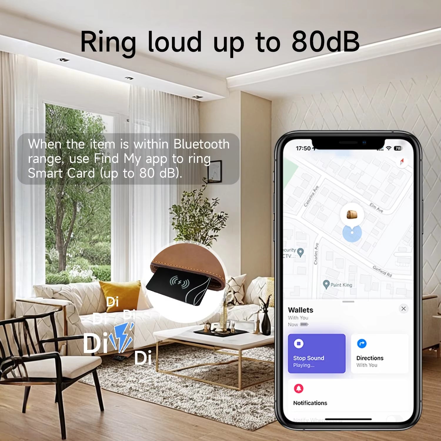 New Bluetooth Wallet Tracker Card Ultra Thin Wireless Charging Works with Apple Find My (Ios Only) IP68 Waterproof Item Tracker