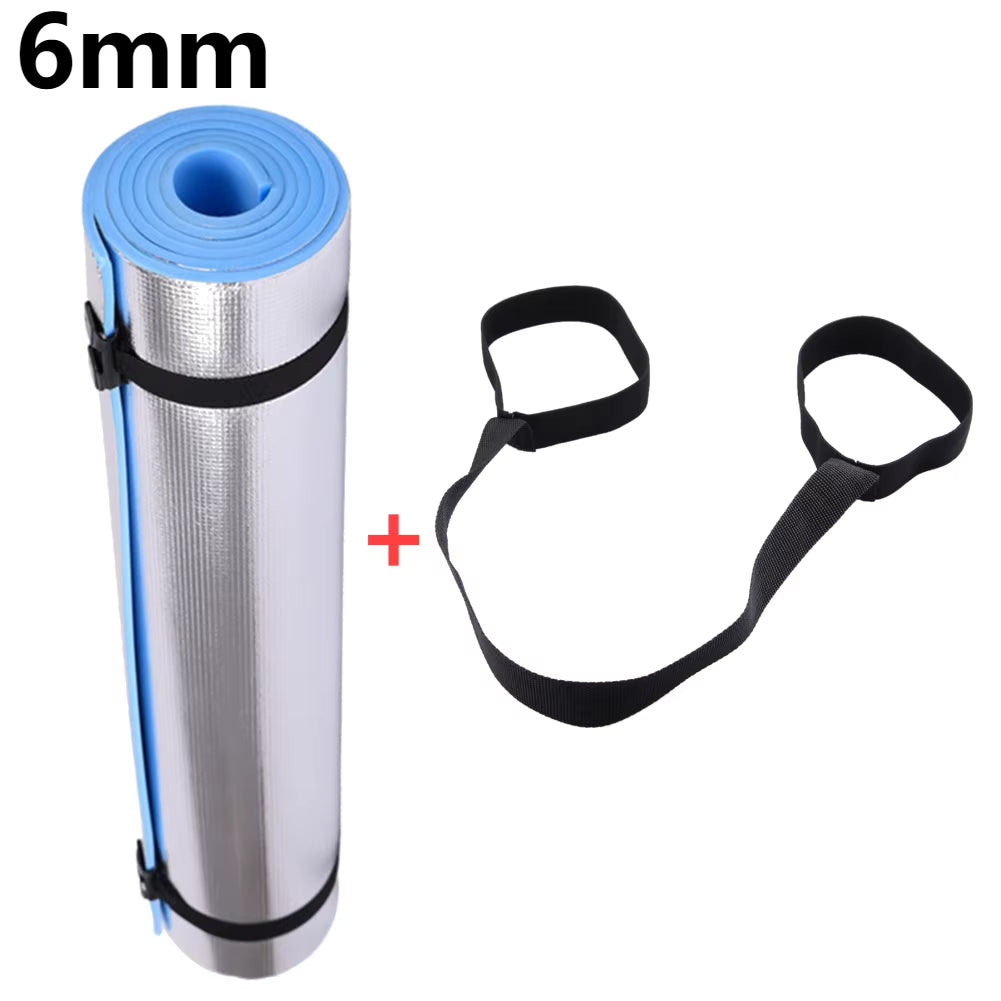 Yoga Mat Anti-Skid Sports Fitness EVA 1/0.6CM Thick Fitness Yoga Mat for Exercise Yoga and Pilates Gymnastics Mat with Bandage