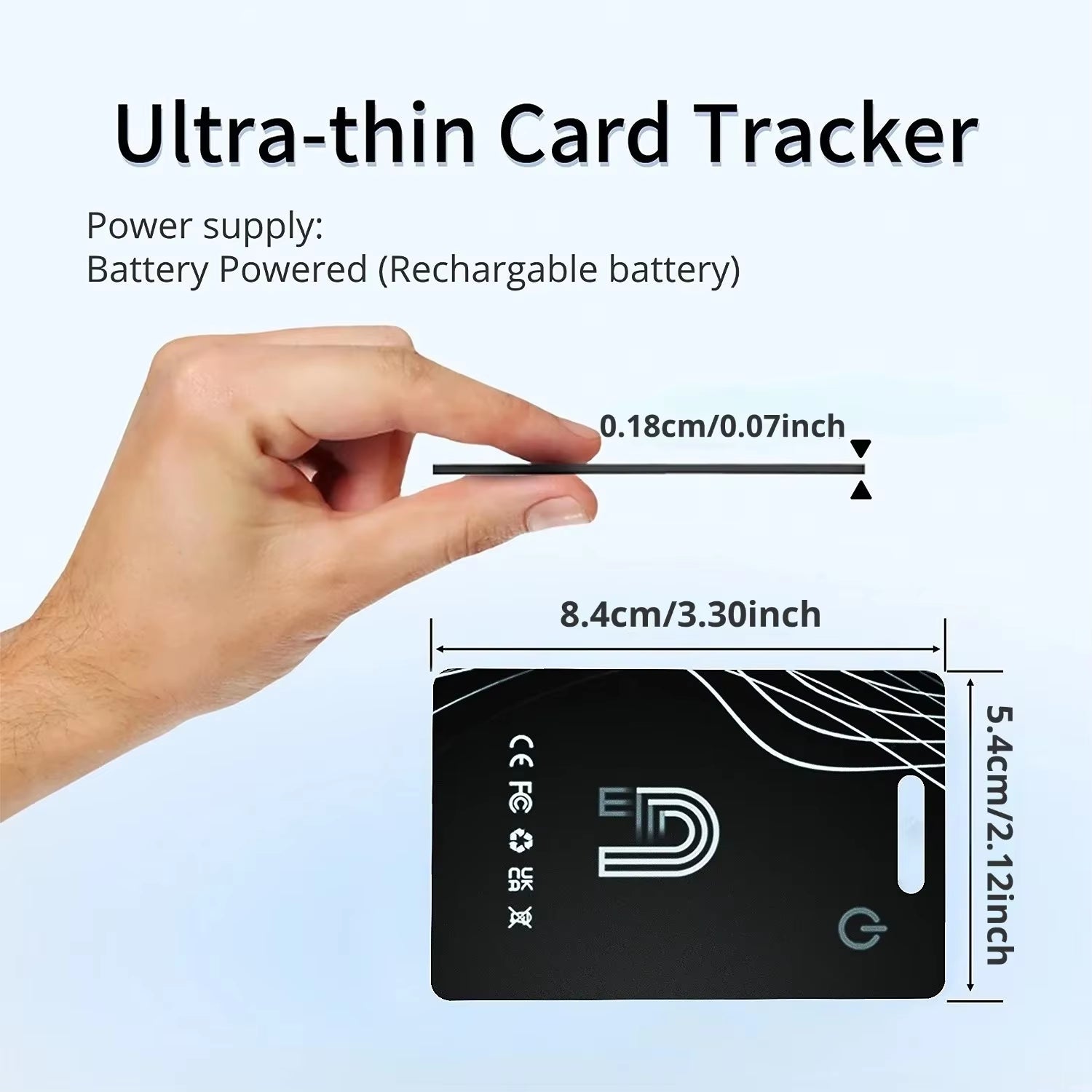 New Bluetooth Wallet Tracker Card Ultra Thin Wireless Charging Works with Apple Find My (Ios Only) IP68 Waterproof Item Tracker