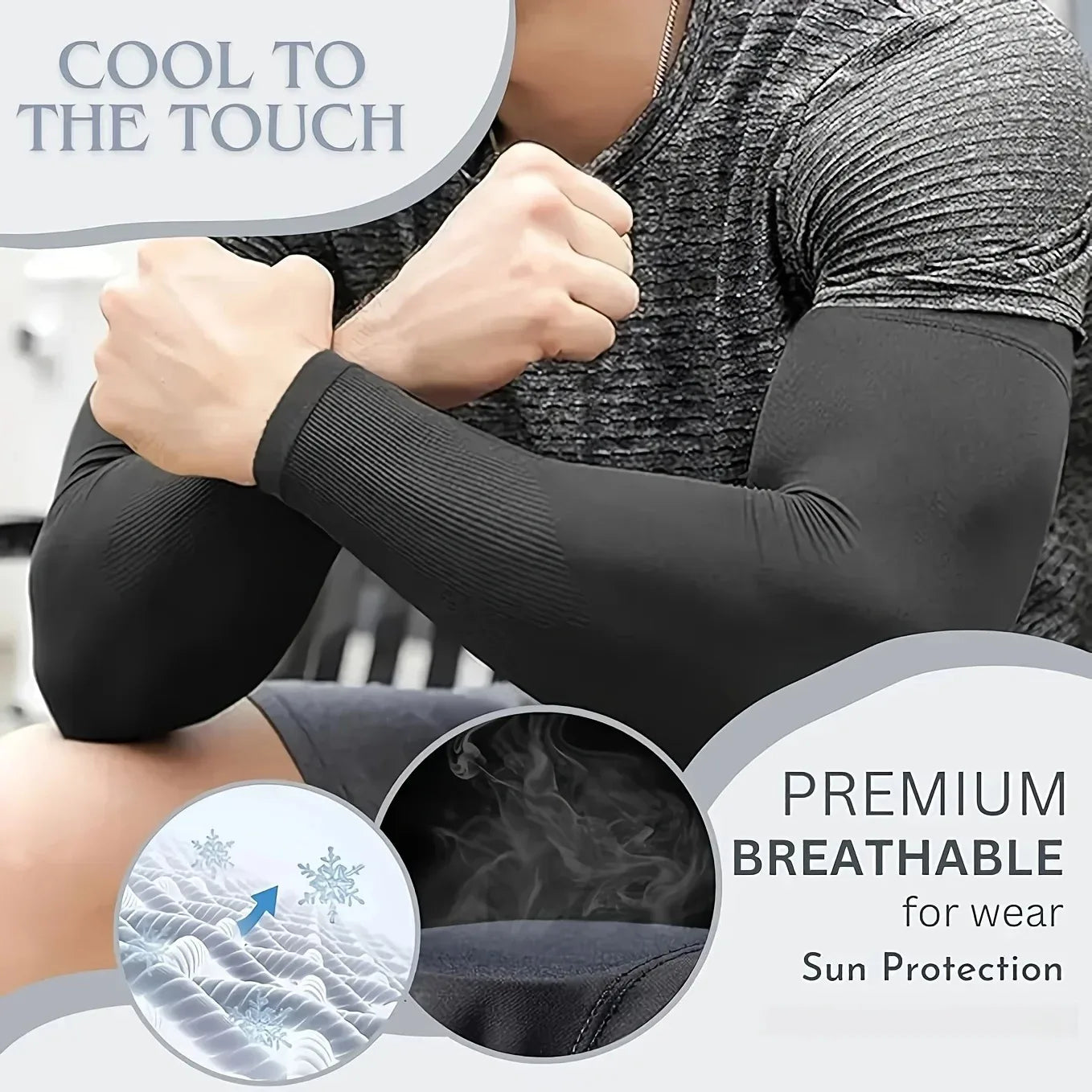 3 Pairs Unisex Sun Protection Arm Sleeves Breathable Cooling Arm Covers for Outdoor Activities Cycling Running Mountaineering