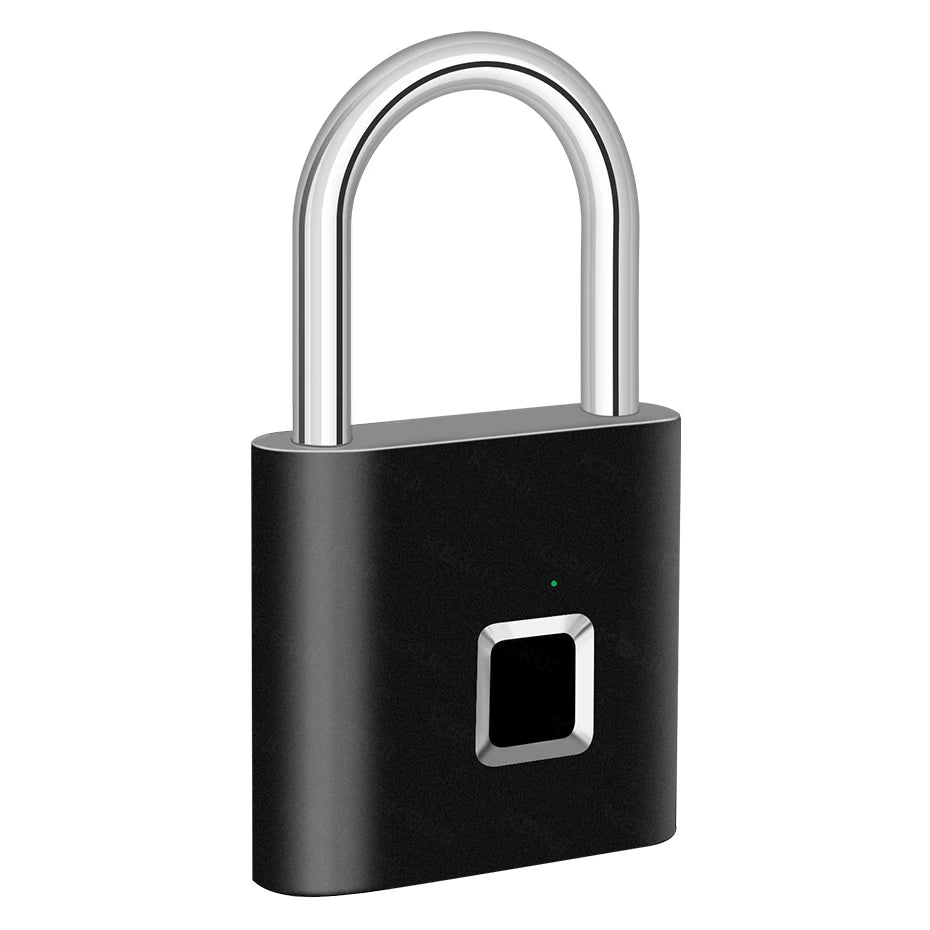 Smart Fingerprint Padlock Waterproof Zinc Alloy Biometric Padlocks with Built-In Rechargeable Battery Door Lock