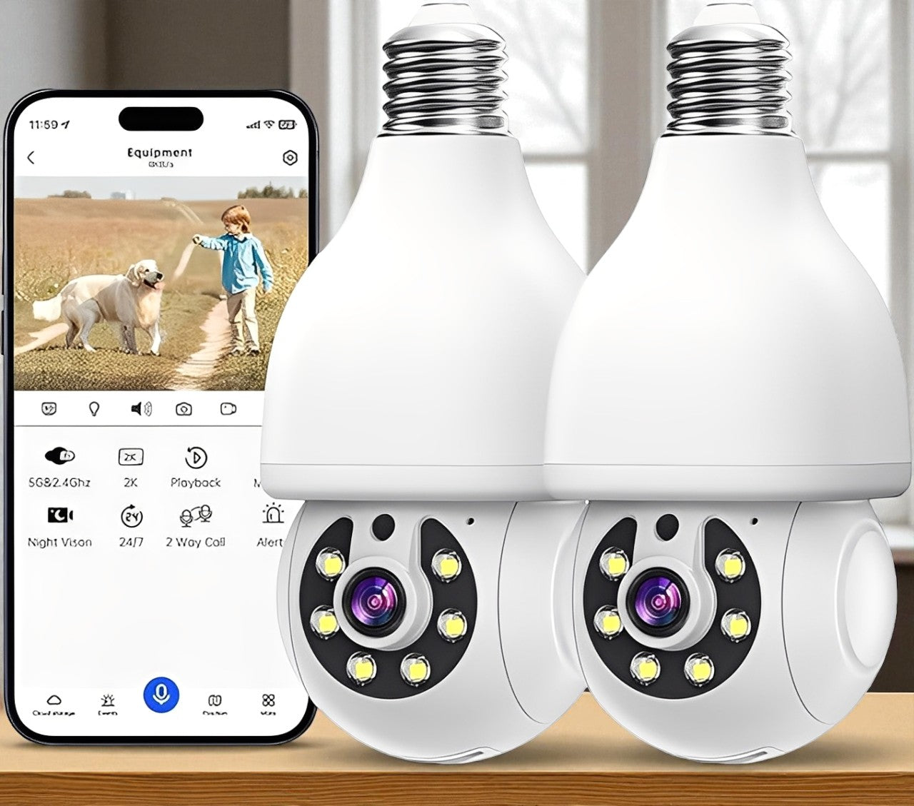 8MP Smart Bulb Camera